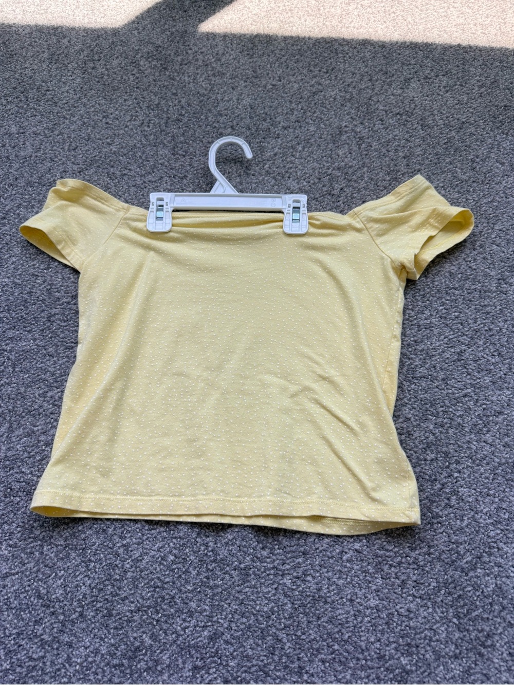 PacSun Basics Yellow Polka Dot Off-Shoulder Top